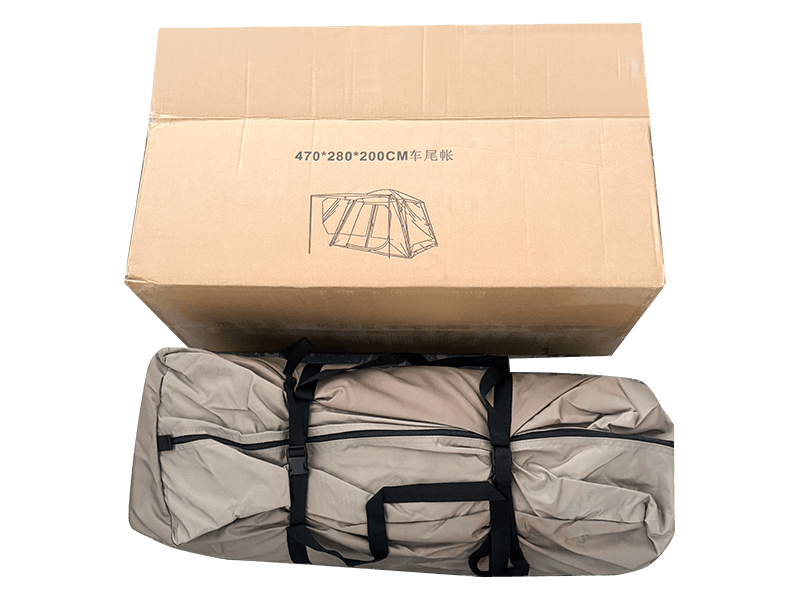 차량 후면과 연결되는 야외 캠핑용 복층 텐트